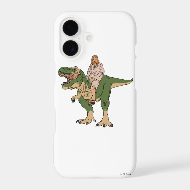 Jesus Riding T-Rex Iphone Case (Back)