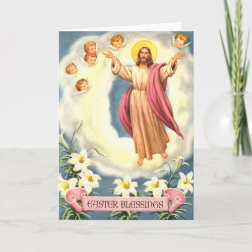 Jesus Rising Easter Blessings Holiday Card