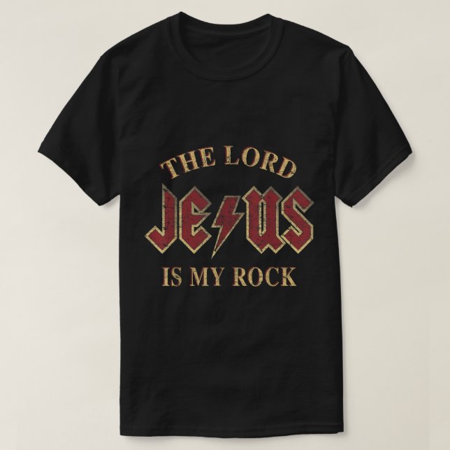 Jesus Rock Christian Rock Roll Band Religious Musi T-Shirt (Design Front)