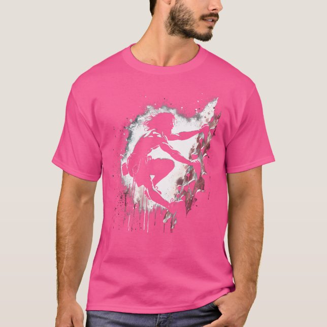 Jesus Rock Climbing - Funny Christian Religious Wa T-Shirt (Front)