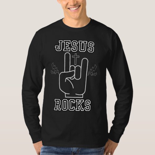 Jesus Rocks Biblical Festival Mens Long Sleeve T_Shirt