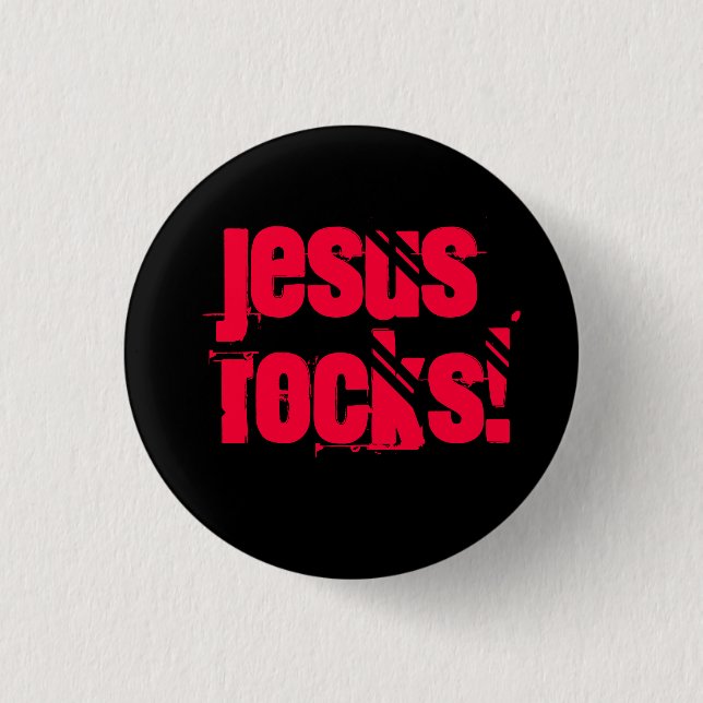 Jesus Rocks! - Customized - Customized Button (Front)