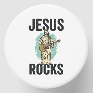 Jesus Rocks Guitar Vintage Christian Engraving Des Mini Candle Favors