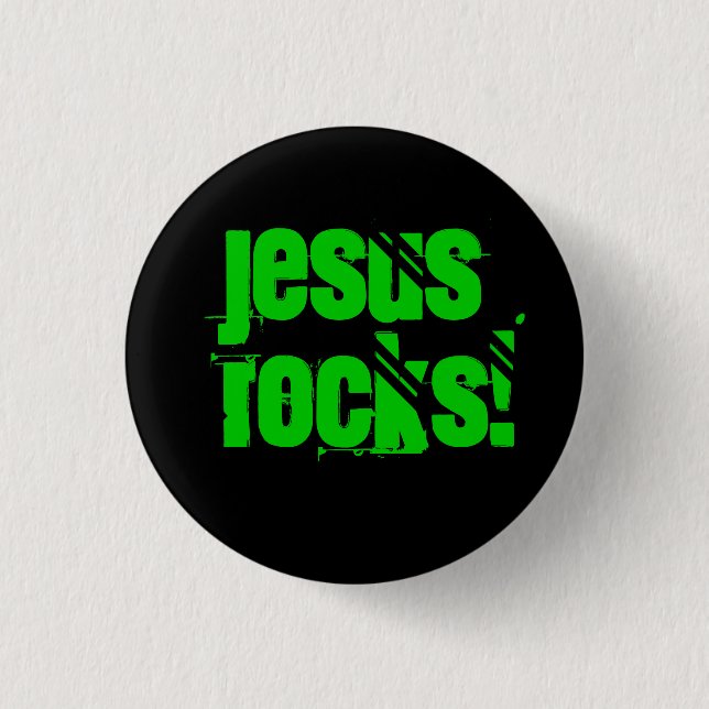 Jesus Rocks! Pinback Button (Front)