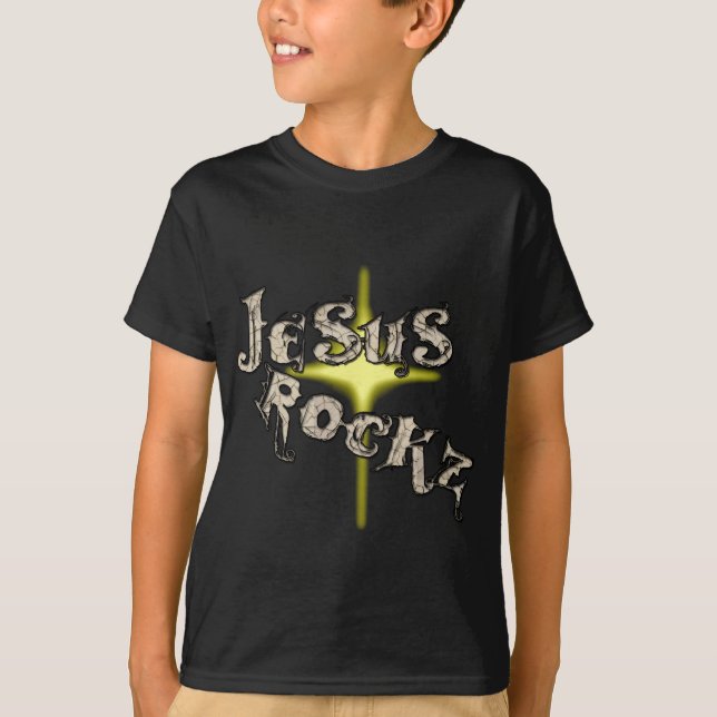 Jesus Rockz Christian T-Shirt (Front)