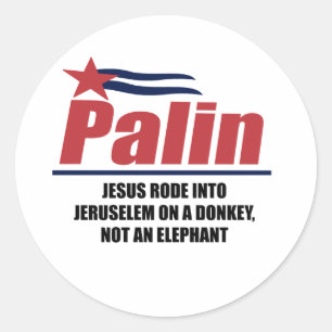 Jesus rode into Jeruselem on a donkey Classic Round Sticker