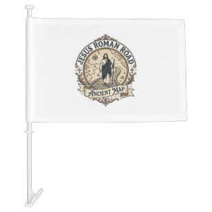 Jesus Roman Road Ancient Map Jesus Roman Road Anci Car Flag
