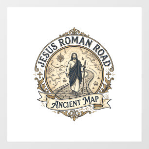 Jesus Roman Road Ancient Map Jesus Roman Road Anci Window Cling
