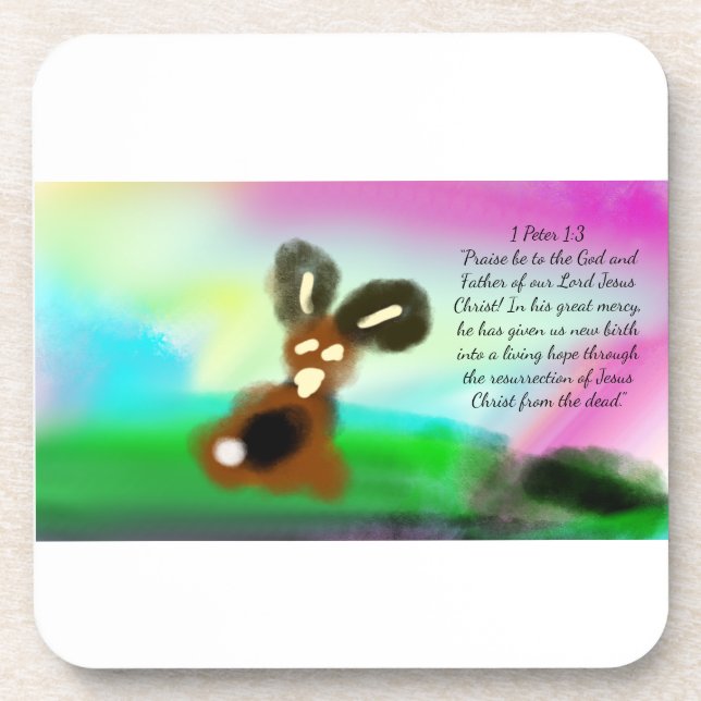 jesus rose dead beverage coaster (Front)