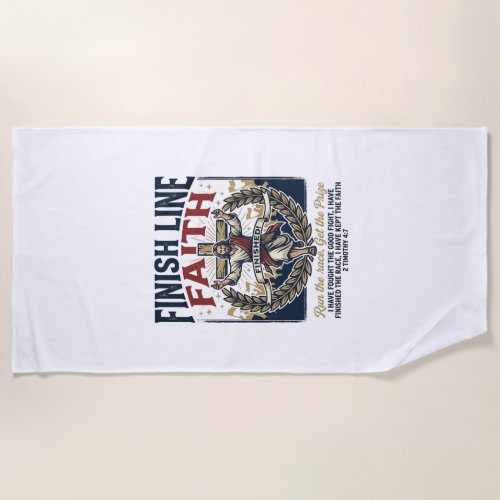 Jesus Running Marathon Vintage Shirt Christian Gra Beach Towel