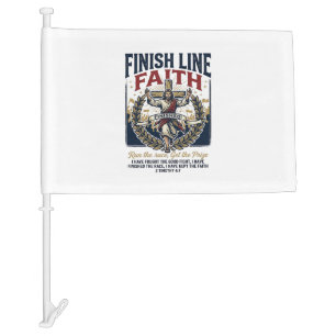 Jesus Running Marathon Vintage Shirt Christian Gra Car Flag