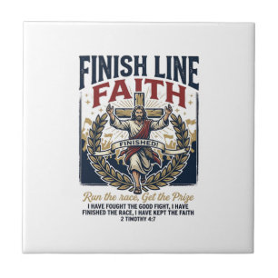 Jesus Running Marathon Vintage Shirt Christian Gra Ceramic Tile
