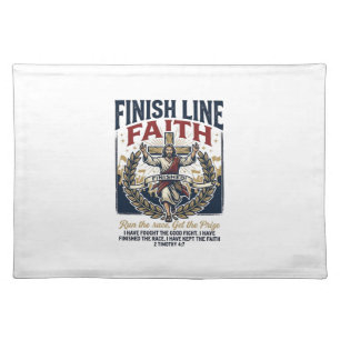 Jesus Running Marathon Vintage Shirt Christian Gra Cloth Placemat