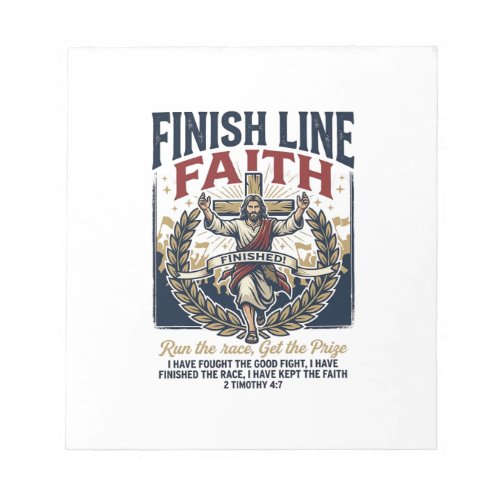 Jesus Running Marathon Vintage Shirt Christian Gra Notepad