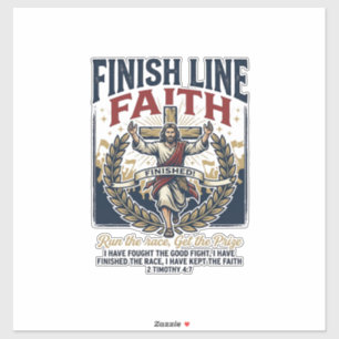 Jesus Running Marathon Vintage Shirt Christian Gra Sticker