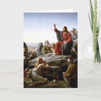 Jesus 's Sermon-on-the-mount-by-bloch Holiday Card by allpicturesofjesus at Zazzle