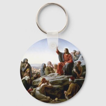 Jesus 's Sermon-on-the-mount-by-bloch Keychain by allpicturesofjesus at Zazzle
