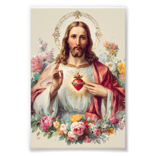 Jesus Sacred Heart Christian Traditional Catholic Photo Print