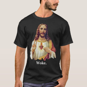 Jesus Sacred Heart Peace Sign Portrait Woke T-Shirt
