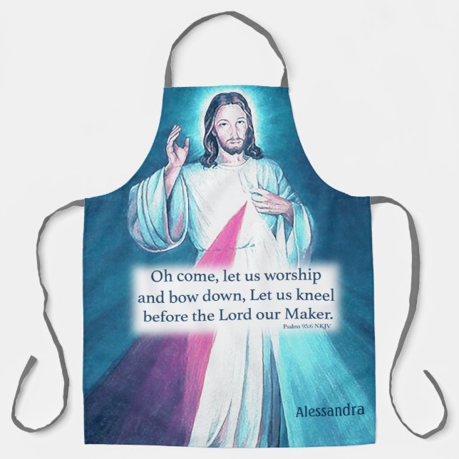 Jesus Sacred Shining Heart Personalized Apron (Front)