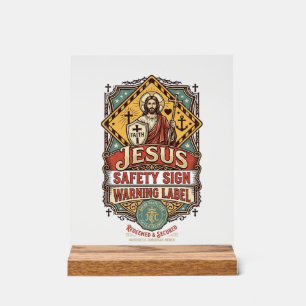 Jesus Safety Sign Warning Label Jesus Safety Sign
