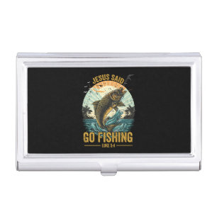 Jesus Said Go Fishing Luke 5 4  Business Card Case