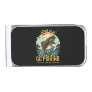 Jesus Said Go Fishing Luke 5 4 Silver Finish Money Clip