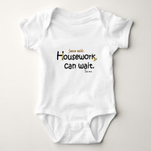 Jesus Said Housework Can Wait Baby Bodysuit