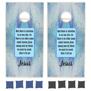 Aquinas Saints and Madonna University custom Cornhole Board set