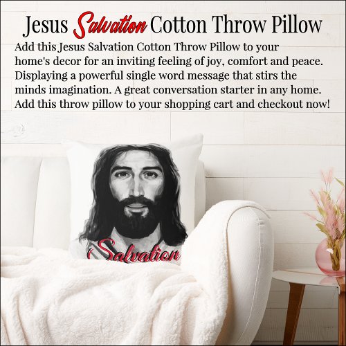 Jesus Salvation Cotton Throw Pillow