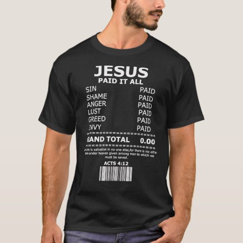 Jesus Salvation Forgiveness Cross Christian Gift   T_Shirt