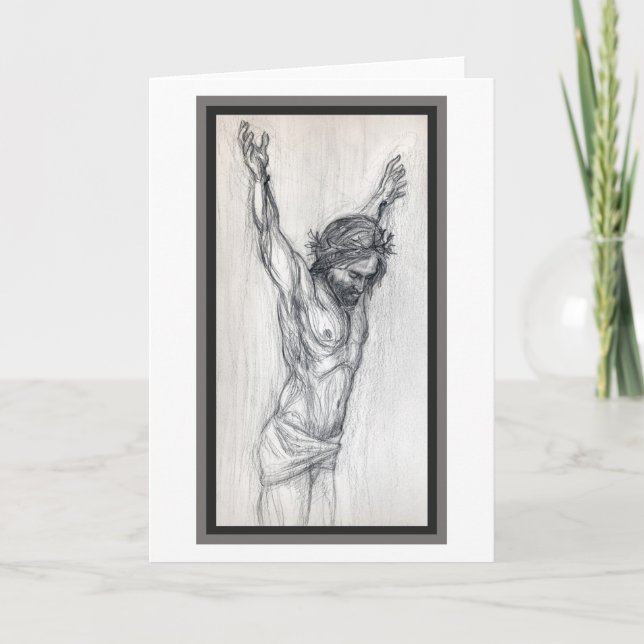 "Jesus sans Cross." Greeting Card (Front)