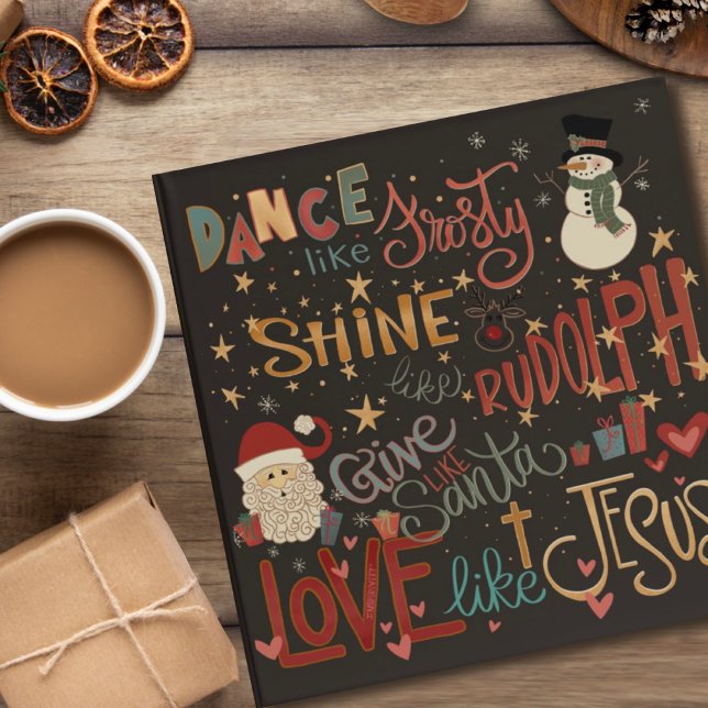 Jesus Santa Frosty Rudolph Snowman Christmas 3 Ring Binder (Creator Uploaded)