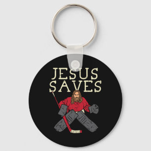 Jesus Save Ice Hockey Goalie Religious Christian G Keychain