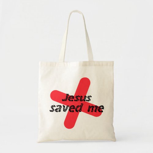 Jesus saved me Red black Tote Bag