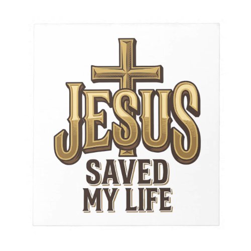 Jesus Saved My Life Cross Vintage Notepad