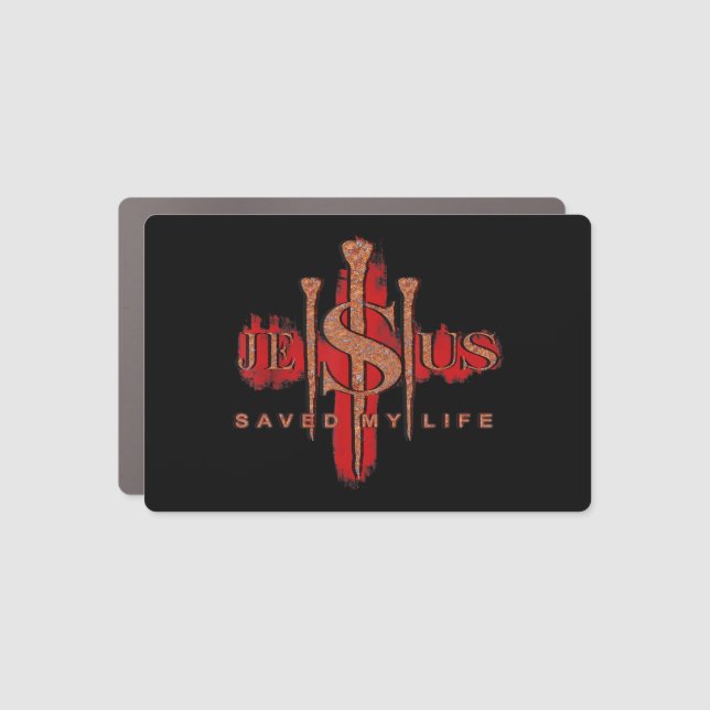 Jesus Saved My Life God Bibi Faith Christian Lover Car Magnet (Front)