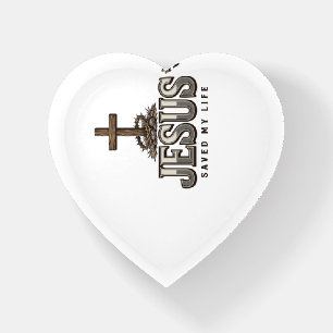 Jesus Saved My Life Vintage Engraving Christian De Paperweight