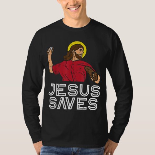 Jesus Saves Baseball God Sports Christian Men Wome T_Shirt