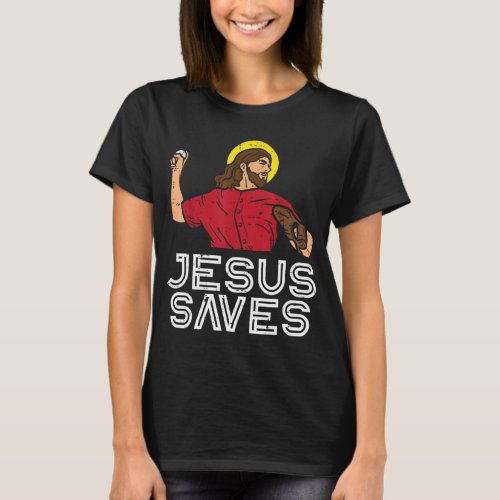 Jesus Saves Baseball God Sports Christian Men Wome T_Shirt