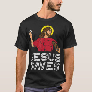 Jesus Saves Baseball God Sports Christian Men Wome T-Shirt