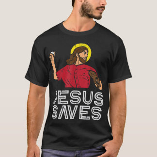 Jesus Saves Baseball God Sports Christian Men Wome T-Shirt