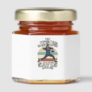 Jesus Saves Baseball Vintage Christian Vector Desi Honey Jar Favors