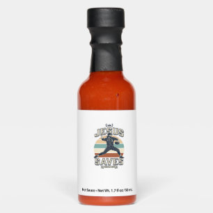 Jesus Saves Baseball Vintage Christian Vector Desi Hot Sauces