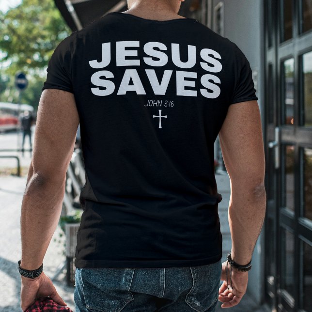 "Jesus Saves" Bible Verse Christian T-Shirt (Creator Uploaded)