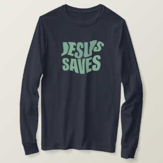 Jesus Saves |Blue Print| Basic Long Sleeve T-Shirt