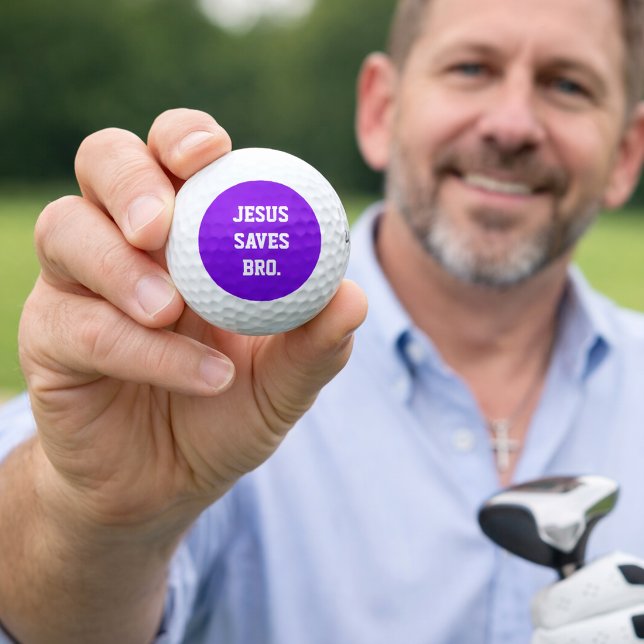 Jesus Saves Bro. Neon Purple  Golf Balls (Creator Uploaded)