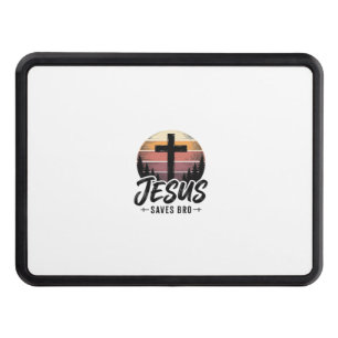Jesus Saves Bro Vintage Christian Cross Shirt Desi Hitch Cover