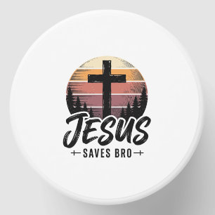 Jesus Saves Bro Vintage Christian Cross Shirt Desi Mini Candle Favors