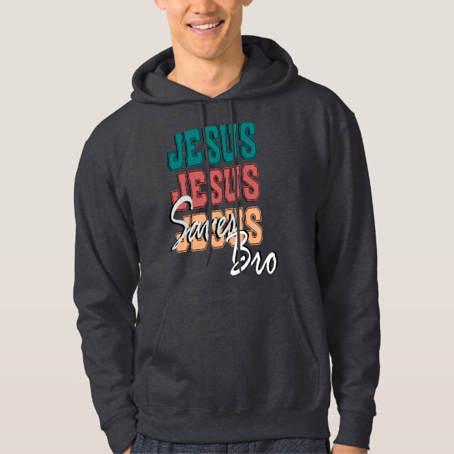 JESUS SAVES BRO VINTAGE HOODIE (Front)